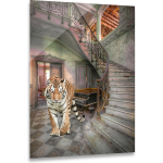 Ter Halle® Glasschilderij 80 X 120 Cm Tijger Met Trap - Bruin