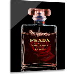 Ter Halle® Glasschilderij 60 X 80 Cm Prada Parfume Rood - Zwart