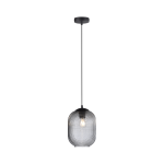 Paul Neuhaus Art deco hanglamp zwart met smoke glas - Chris - Grijs