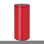 Brabantia Touch Bin Flat Top Afvalemmer 30 Liter Met Kunststof Binnenemmer - Passion Red - Rood