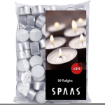 Spaas Theelichtjes - Waxinelichtjes - 8 Branduren - 50 Stuks - Wit