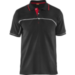 Blaklader Poloshirt korte mouw knoopsluiting 3389 - zwart/rood