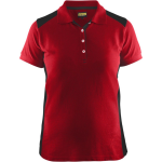 Blaklader Poloshirt Dames korte mouw knoopsluiting 3390 - rood/zwart