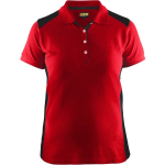 Blaklader Poloshirt Dames korte mouw knoopsluiting 3390 - rood/zwart