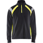 Blaklader Sweatshirt halve rits High Vis lange mouw 3432 - zwart/fluo geel