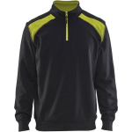 Blaklader Sweatshirt Bi-Colour High Vis met halve rits 3353 - zwart/fluogeel