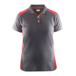 Blaklader Poloshirt Dames korte mouw knoopsluiting 3390 - grijs/rood