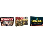 Hasbro Spellenbundel - Bordspellen - 3 Stuks - Monopoly Valsspelerseditie & Risk & 30 Seconds