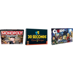 Hasbro Spellenbundel - Bordspellen - 3 Stuks - Monopoly Valsspelerseditie & 30 Seconds & Cluedo