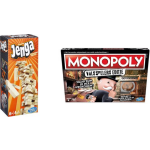 Hasbro Spellenbundel - Bordspellen - 2 Stuks - Jenga & Monopoly Valsspelerseditie
