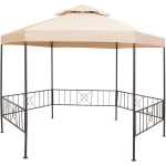 Vidaxl Tuinpaviljoen 323x265 Cm Hexagonaal - Beige