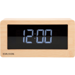 Karlsson - Table clock Boxed LED light wood veneer - Marron