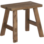 Mica Decorations Bold Houten Krukje - L38 cm - Gerecycled Hout - Bruin