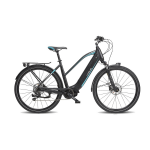 Vogue Elektrische fiets SLX dames mat zwart/blauw 51cm 468 Watt Mat zwart