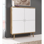 Meubella - Dressoir Primavera Licht Eiken - 107 Cm - Hoog - Wit