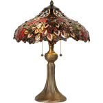 Clayre & Eef Tafellamp Tiffany Compleet 58 X ø 43 Cm -,, Multi Colour - Ijzer, Glas - Bruin