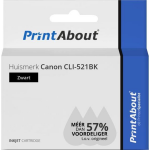 PrintAbout Huismerk Canon CLI-521BK Inktcartridge - Zwart