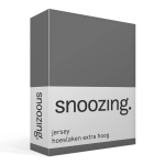 Snoozing - Hoeslaken - Extra Hoog - Jersey - 180x210 /220 - Antraciet - Grijs