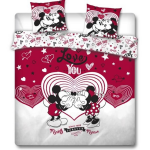 Disney Minnie Mouse Dekbedovertrek Love You - Lits Jumeaux - 240 X 220 Cm - - Rood