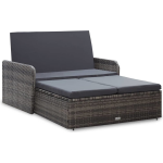 Vidaxl 2-delige Loungeset Met Kussens Poly Rattan - Grijs