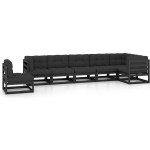 Vidaxl 7-delige Loungeset Met Kussens Massief Grenenhout - Negro