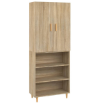 Vidaxl Hoge Kast 69,5x34x180 Cm Bewerkt Hout Sonoma Eikenkleurig - Bruin