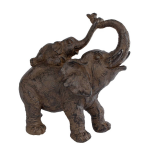 Van Manen Gifts Amsterdam Sculptuur Elephants 28x13x28 Cm Polysteen - Bruin