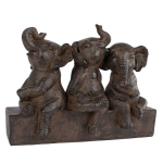 Van Manen Gifts Amsterdam Sculptuur Three Elephants 25x11x18,5cm Polysteen - Bruin