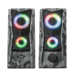 Trust Gaming GXT 606 Javv RGB verlichte 2.0 Pc Speaker - Grijs camo - Zwart