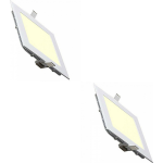 BES LED Led Downlight Slim - Inbouw Vierkant 3w - Warm Wit 2700k - Mat Wit Aluminium - 89mm