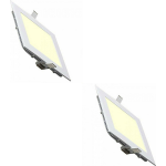 BES LED Led Downlight Slim - Inbouw Vierkant 6w - Warm Wit 2700k - Mat Wit Aluminium - 113.5mm