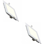 BES LED Led Downlight Slim - Inbouw Vierkant 6w - Natuurlijk Wit 4200k - Mat Wit Aluminium - 113.5mm