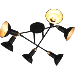 BES LED Led Plafondspot - Trion Rollo - E14 Fitting - 6-lichts - Rond - Mat - Aluminium - Zwart