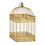 Arte r Home Decoratie Vogelkooi Metaal Goud 15 X 29 Cm - Deco Vogelkooien