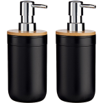 2x Stuks Zeeppompjes/zeepdispensers Kunststof 350 Ml - Zeeppompjes - Zwart