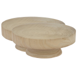 2x Stuks Houten Dienbladen/kaarsenborden Rond Op Poot D24 Cm - Kaarsenplateaus - Beige