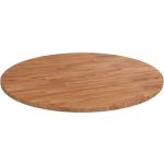 Vidaxl Tafelblad Rond Ø 60x1,5 Cm Bewerkt Massief Eikenhout Licht - Marrón