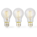 Nedis LED-Filamentlamp E27 | A60 | 8 W | 1055 lm | 2700 K | 3 stuks | 1 stuks - LBFE27A603P3