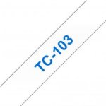 Brother TC-103 op transparant labelprinter-tape - [TC103] - Blauw