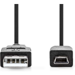 Nedis USB 2.0-Kabel | A Male - Mini 5-Pins Male | 1,0 m | - Zwart