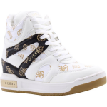 Guess - Zapatillas De Mujer En Blanco Altas Tipo Casco Con Cuña Y Estampado De La Marca