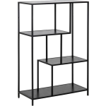 Lisomme Vic industriële houten boekenkast - B77 x D35 x H114 cm - - Zwart
