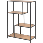 Lisomme Vic industriële houten boekenkast - B77 x D35 x H114 cm - - Bruin