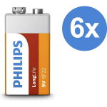 Philips 9v Batterijen - Zink - Voordeelverpakking 6 Stuks