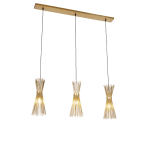 QAZQA Landelijke hanglamp goud langwerpig 3-lichts - Broom