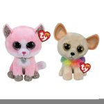 ty - Knuffel - Beanie Buddy - Fiona Pink Cat & Chewey Chihuahua