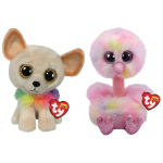 ty - Knuffel - Beanie Buddy - Chewey Chihuahua & Avery Ostrich