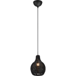 BES LED Led Hanglamp - Hangverlichting - Trion Sparko - E14 Fitting - 1-lichts - Rond Hout - Zwart