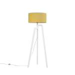 QAZQA Moderne vloerlamp wit met mais kap 50 cm - Puros - Geel