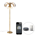 QAZQA Smart vloerlamp goud 2-lichts incl. Wifi G95 - Botanica